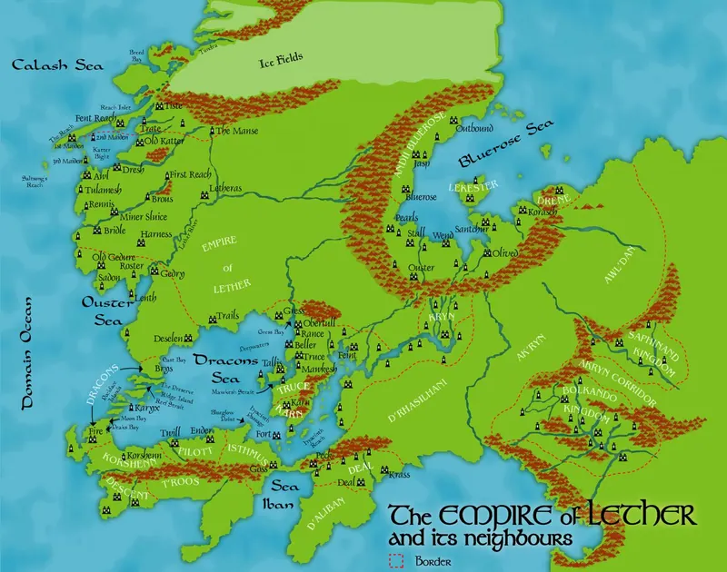 Map: The Empire of Lether and Its Neighbours