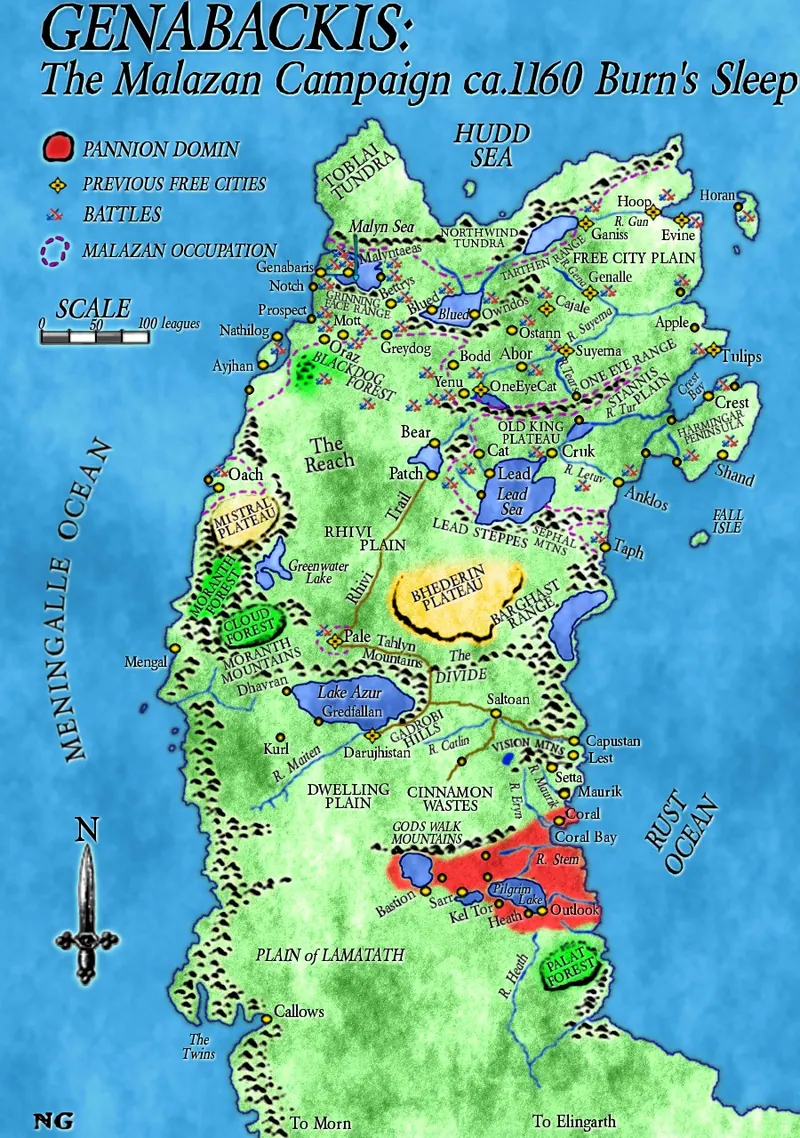 Map: Genabackis: The Malazan Campaign