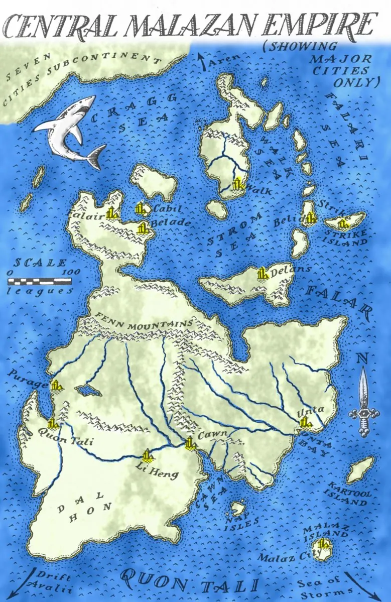 Map: Central Malazan Empire: Quon Tali & the Falari Isles