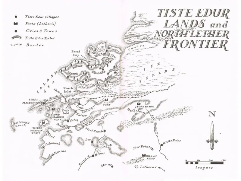 Map: Tiste Edur Lands and North Lether Frontier